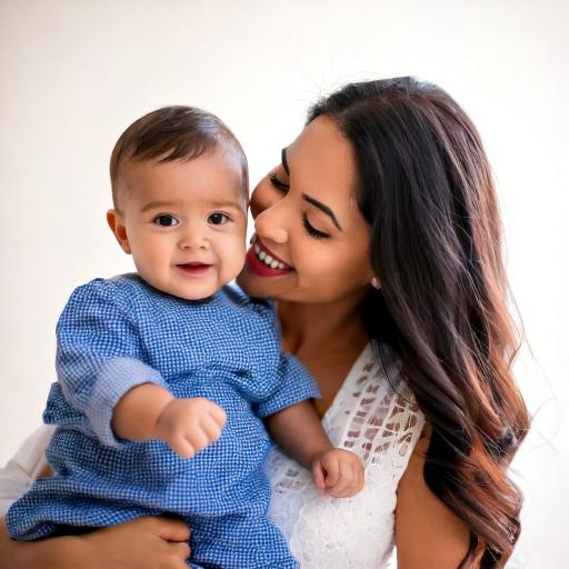 baby boy with mom