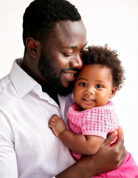 baby girl and father